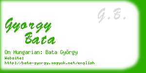 gyorgy bata business card