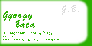 gyorgy bata business card